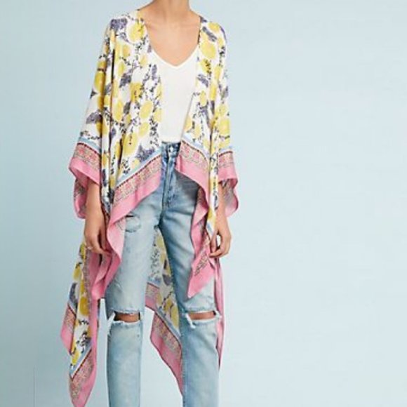 Soft Surroundings Lemon Print Kimono Duster - Picture 1 of 15